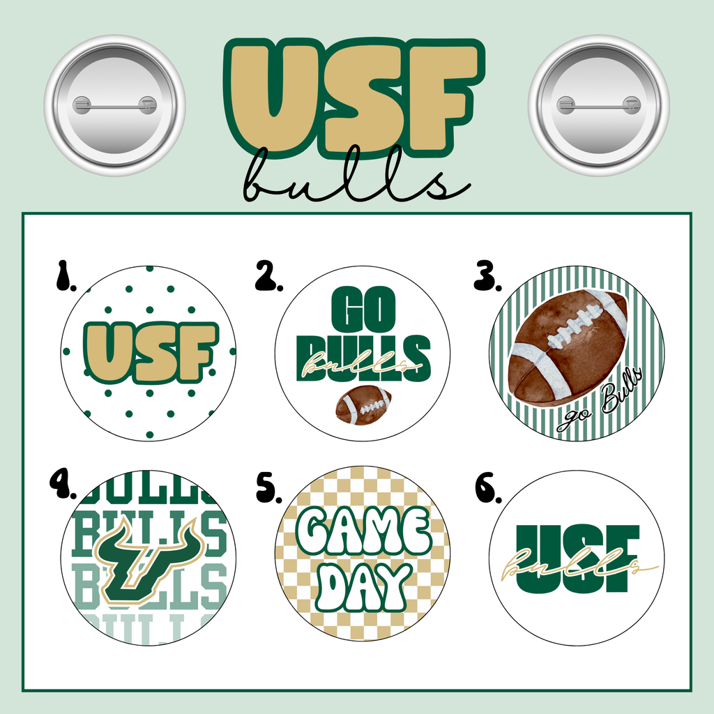 USF Bulls Button Pin Pack