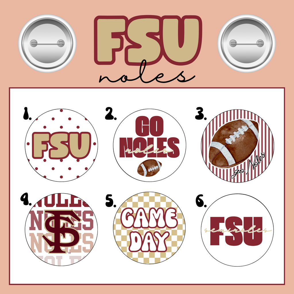 FSU Seminoles Button Pin Pack